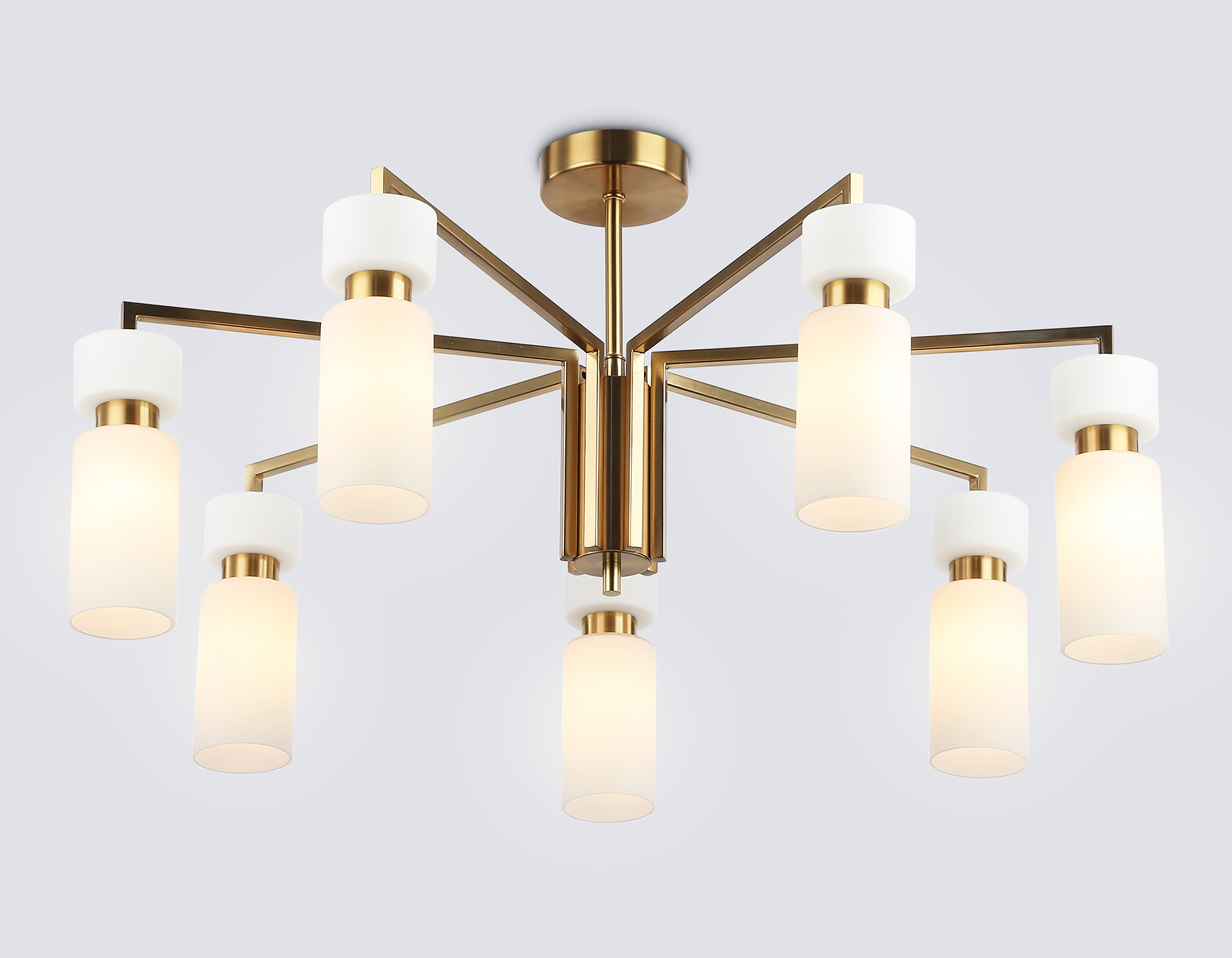 Люстра на штанге LH56126/7 BS/FR латунь/белый матовый E14*7 max 40W D705*350