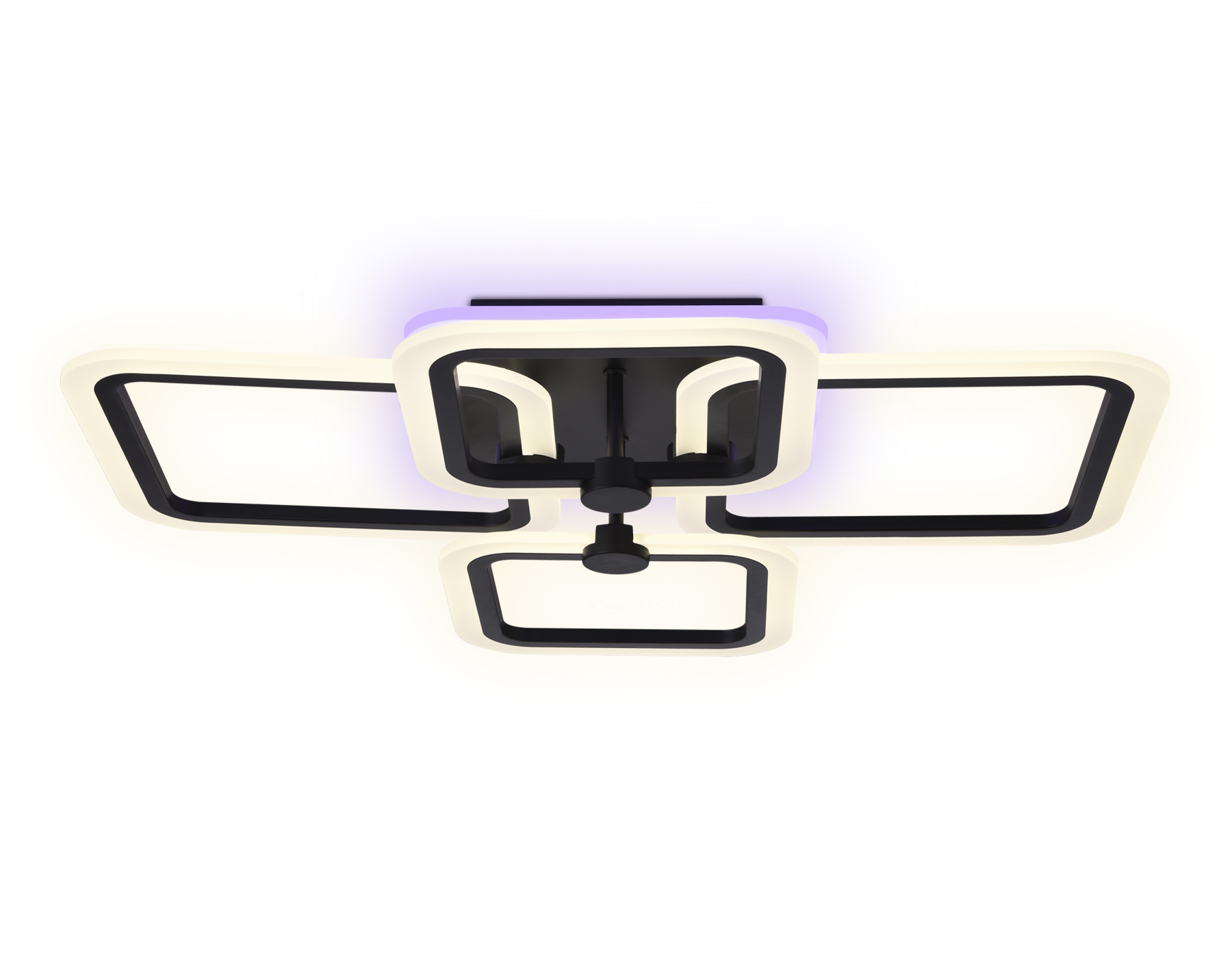 Потолочный светодиодный светильник с пультом FA531/2+2 BK черный 105W 580*420*130 (ПДУ РАДИО 2.4G)