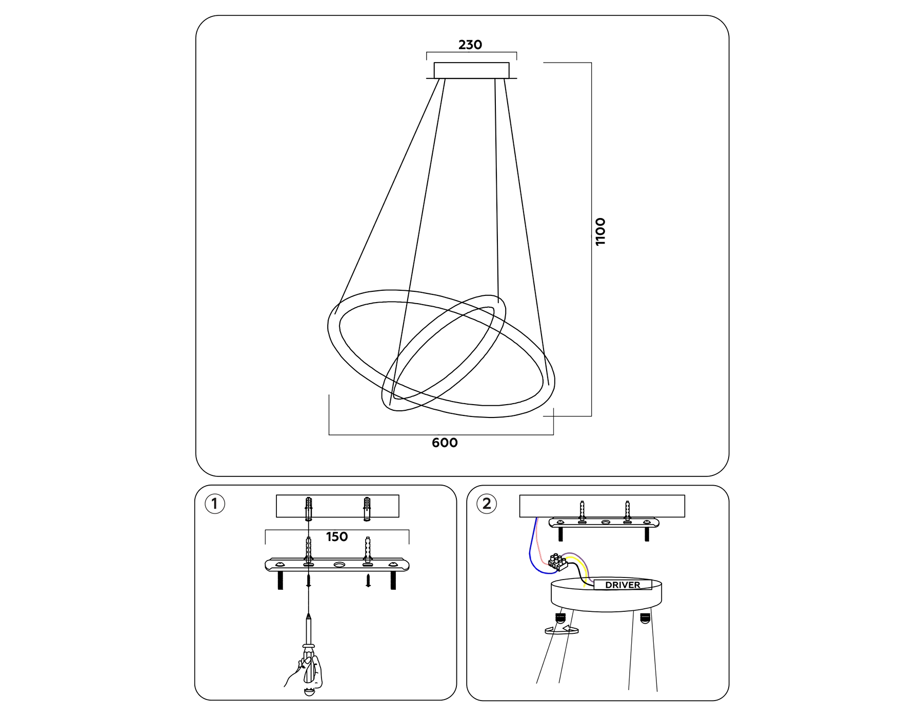 Подвесной светодиодный светильник с пультом FL406 CF кофе 84W D600*1100 (ПДУ РАДИО 2.4)