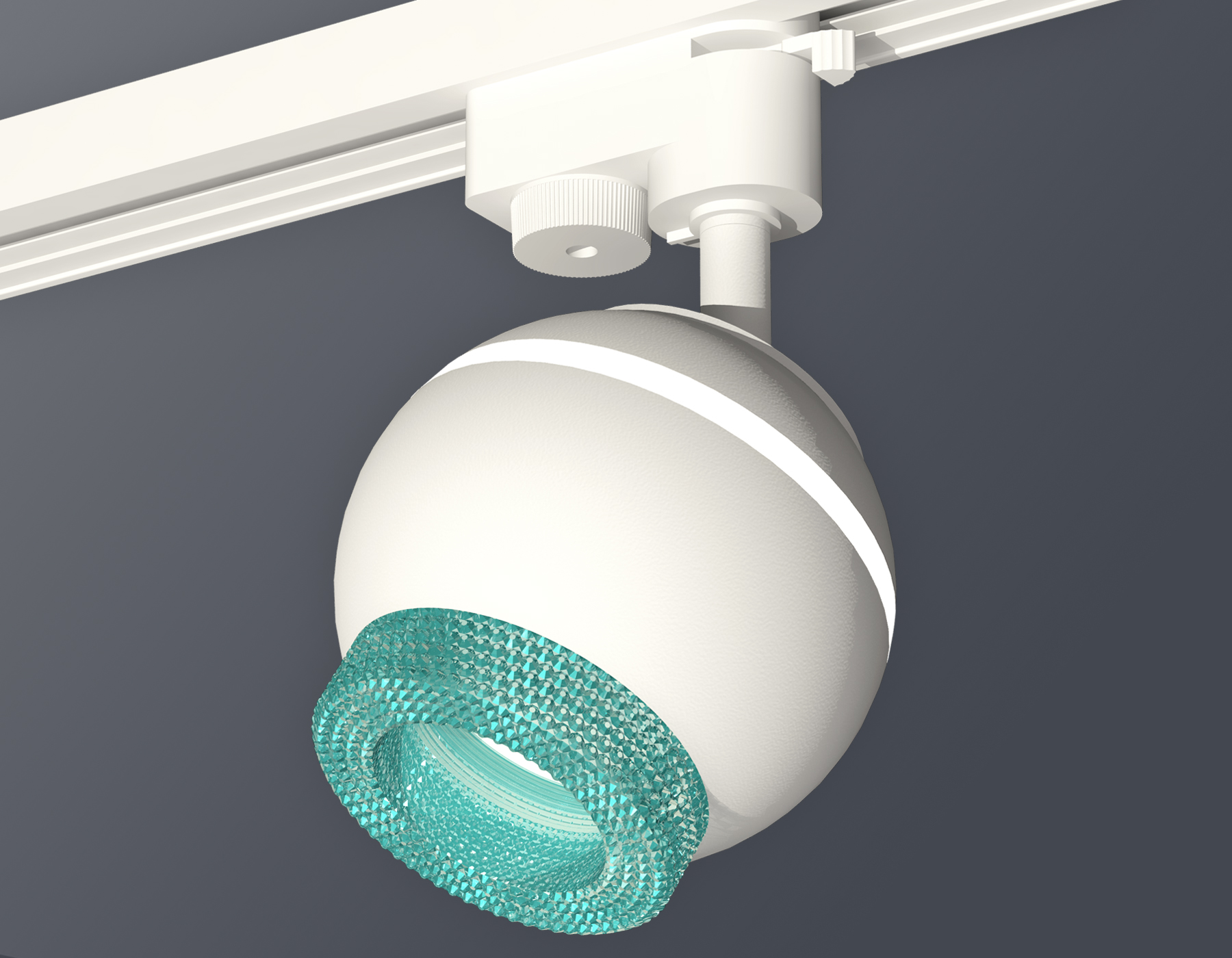 Комплект трекового однофазного светильника с подсветкой XT1101063 SWH/BL белый песок/голубой MR16 GU5.3 LED 3W 4200K (A2520, C1101, N7194)