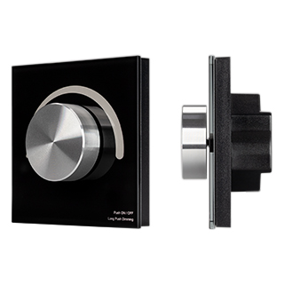 Панель SMART-P99-DIM-G-IN Black (230V, 1.5A, 0/1-10V, Rotary, 2.4G) (Arlight, Стекло) 028433