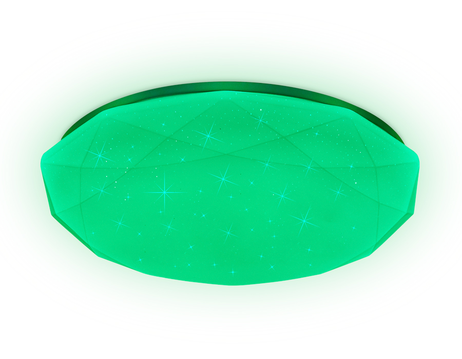 Светодиодный светильник c подсветкой RGB FF418 WH белый 80W D500*90 (ПДУ ИК)