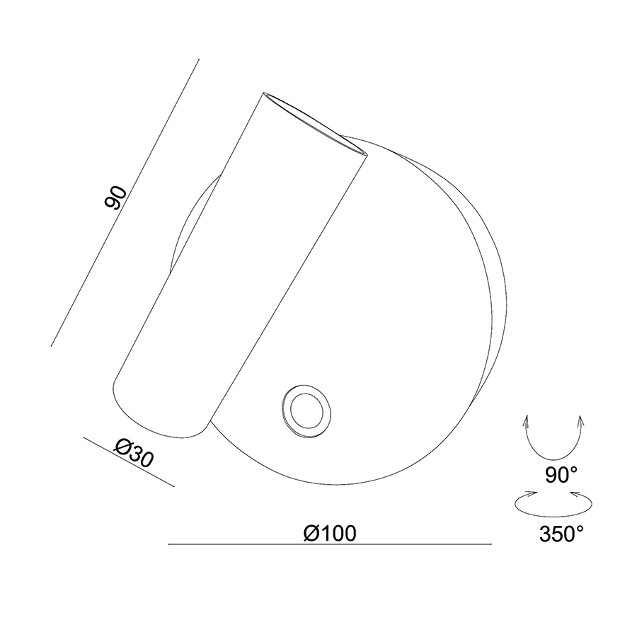 Настенный светодиодный светильник Ledron READ Dim Black (9535)