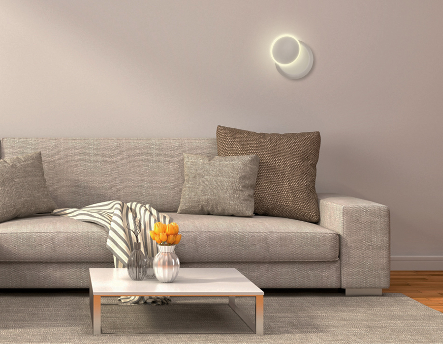 Настенный светодиодный светильник с акрилом FW115 WH/S белый/песок LED 3000K 5W D140*65