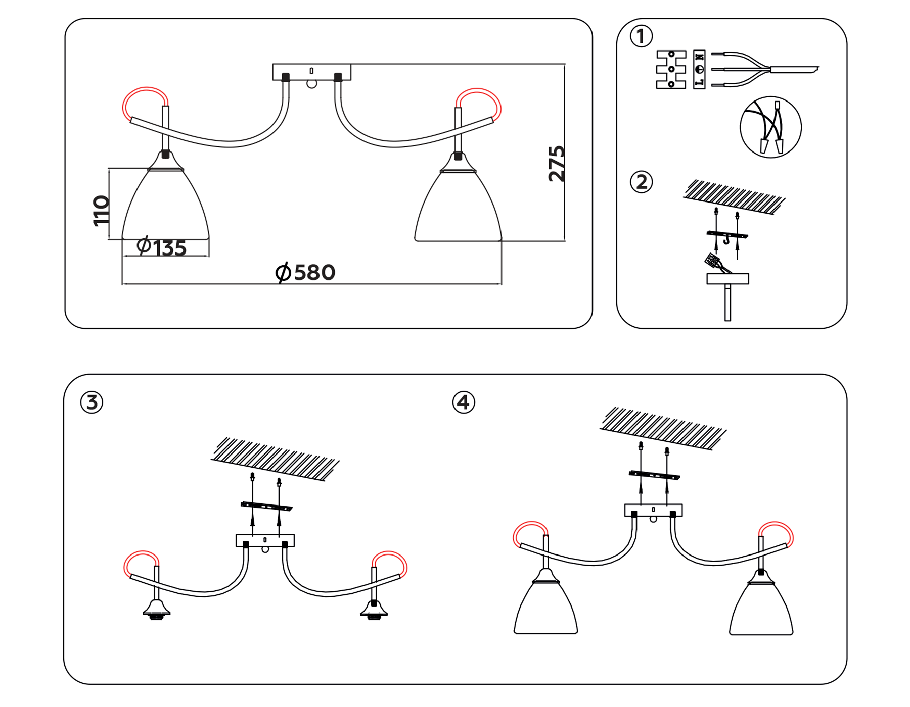 Потолочная люстра TR3042/5 CH/FR хром/белый матовый E27/5 max 40W D580*275