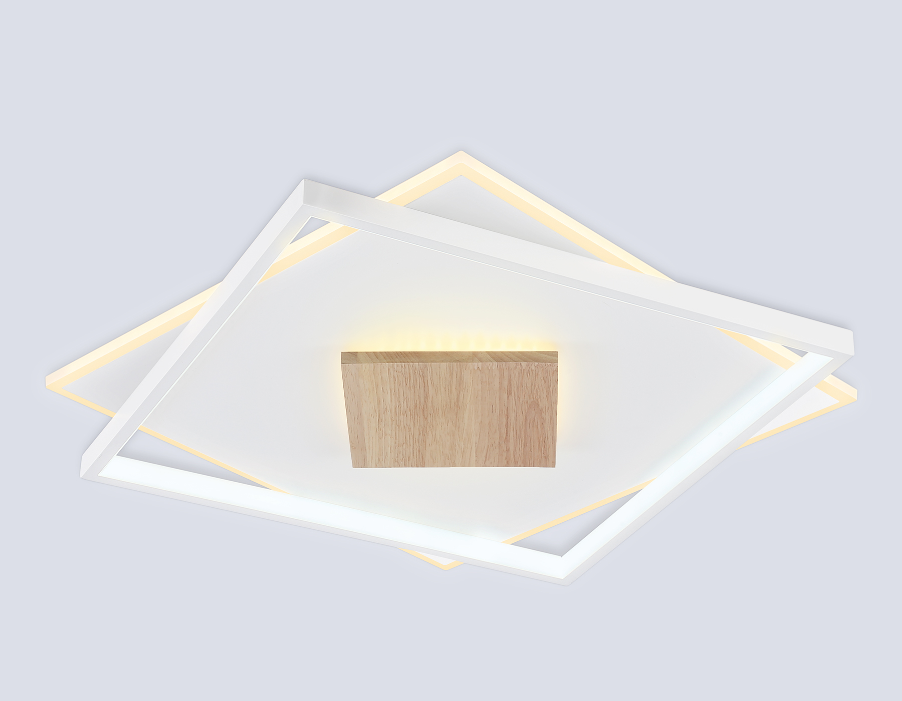 Светильник светодиодный потолочный FL4790 WH/WD белый/дерево 77W 3000-6000K 515*515*50 (без ПДУ)