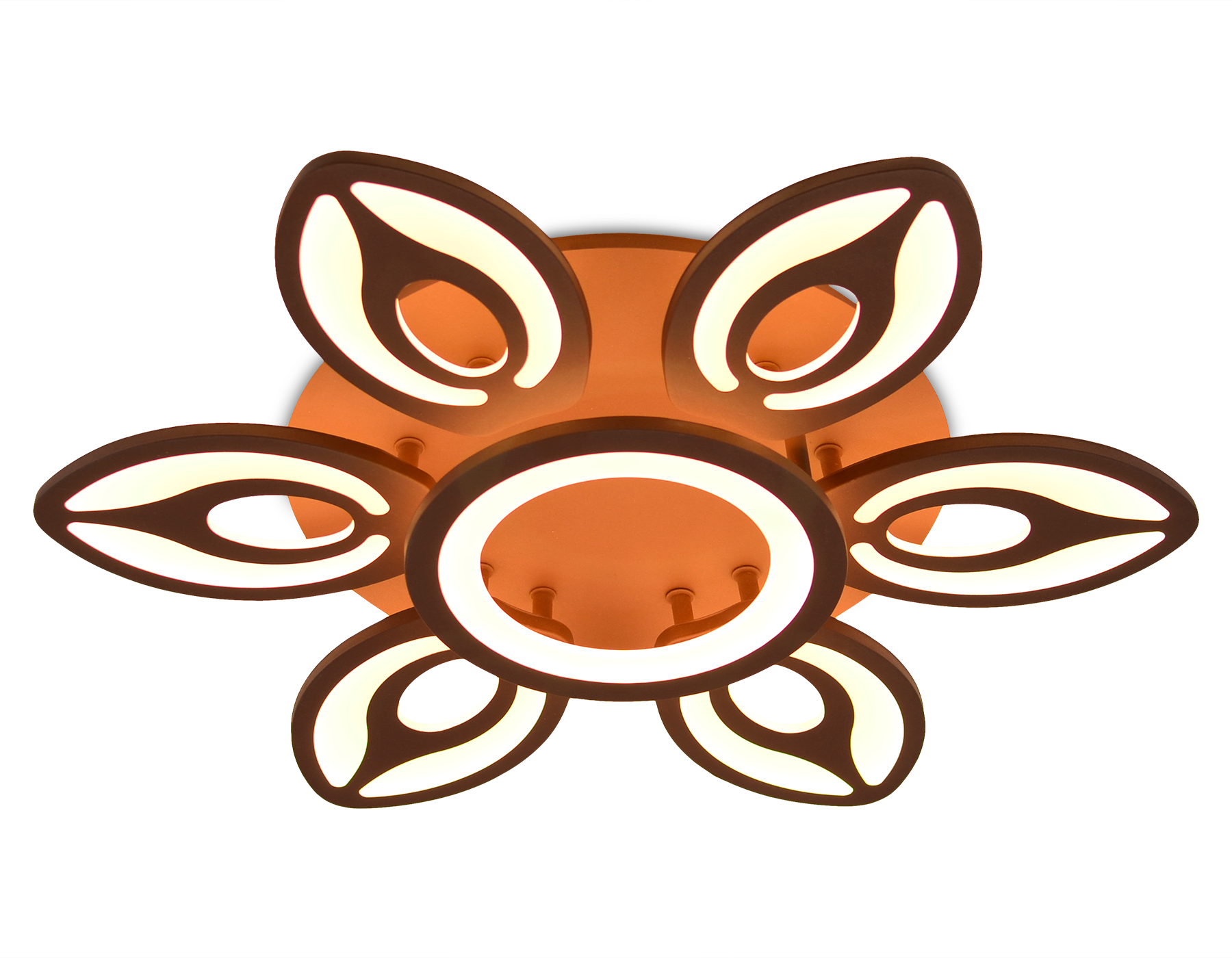 Потолочный светодиодный светильник с пультом FA463/6+1 CF кофе 97W D650*120 (ПДУ РАДИО 2.4)