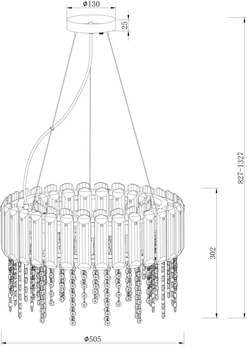 Подвесная люстра хрустальная Hail MOD097PL-06CH (mod097pl-06ch)