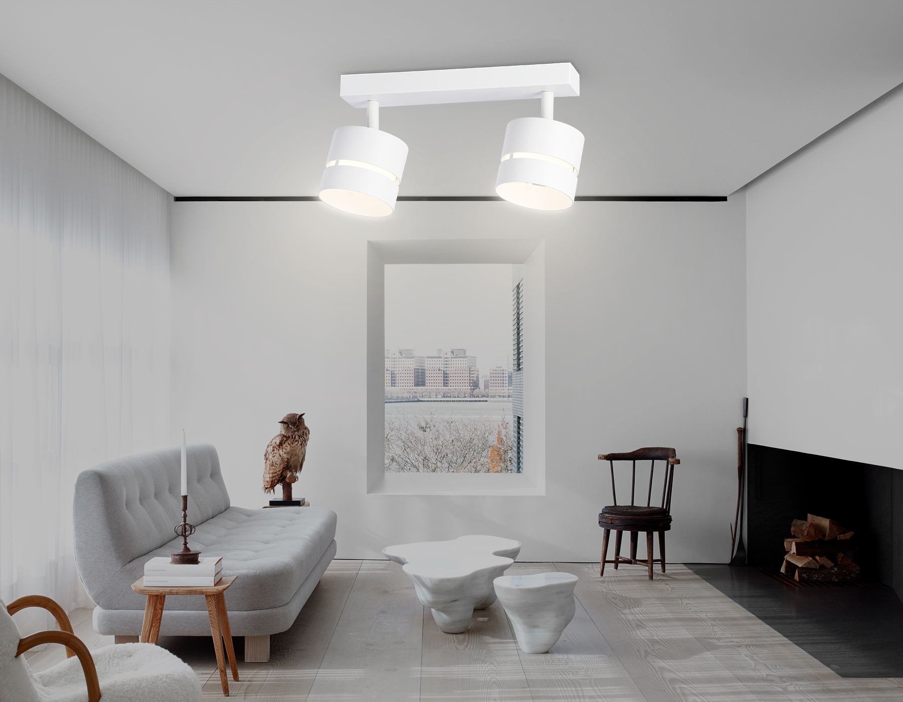 Светильник накладной поворотный со сменной лампой GU10 TN71058/2 WH белый GX53/2 max 12W 280*85*150