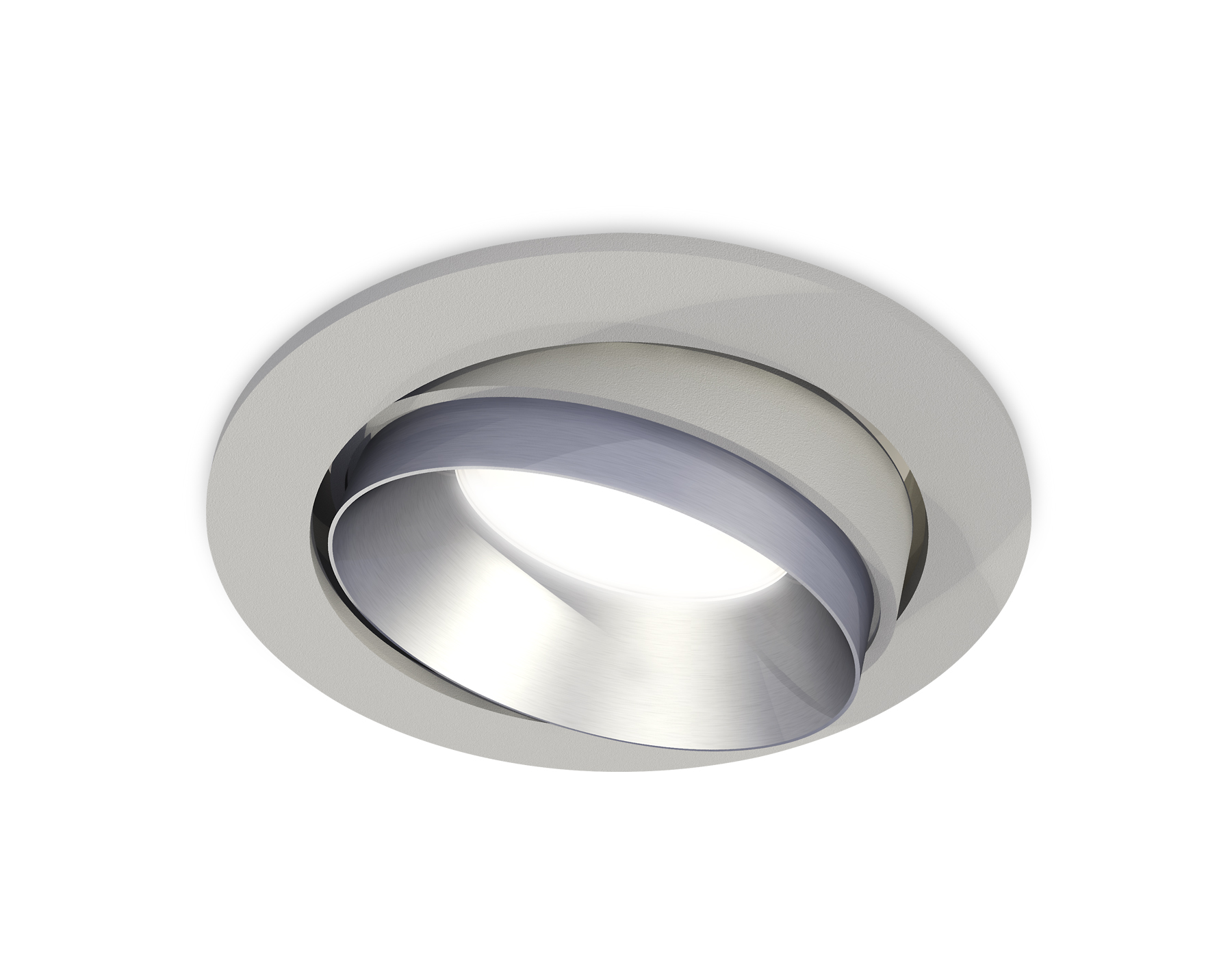 Комплект встраиваемого поворотного светильника XC7653023 SGR/MCH серый песок/хром матовый MR16 GU5.3 (C7653, N7033)