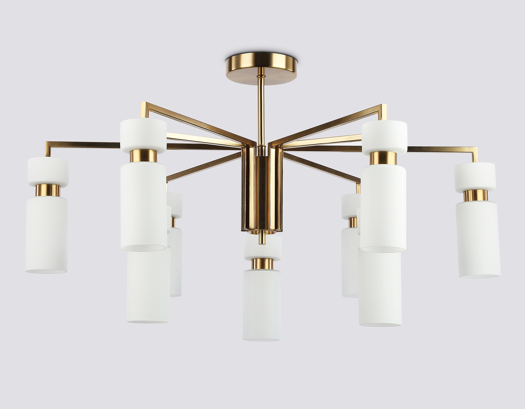 Люстра на штанге LH56128/9 BS/FR латунь/белый матовый E14*9 max 40W D765*440