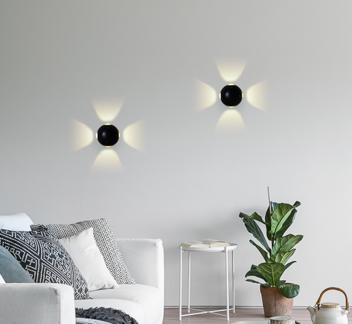 Настенный светодиодный светильник FW135 BK/S черный/песок LED 4200K 12W D100*100