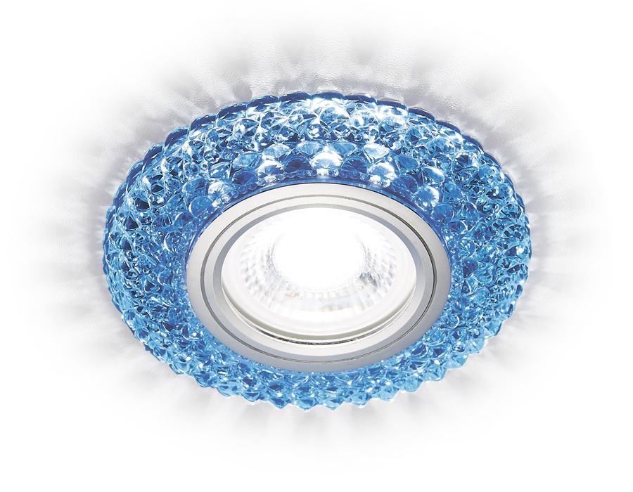 Встраиваемый точечный светильник MR16 с LED подсветкой S291 BL/WH хром/голубой MR16+3W(LED WHITE 4200K)