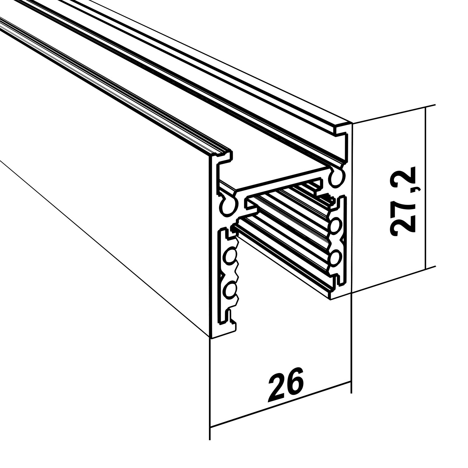 Накладной магнитный трек Ledron АВД-5412 Mini Black (3834)