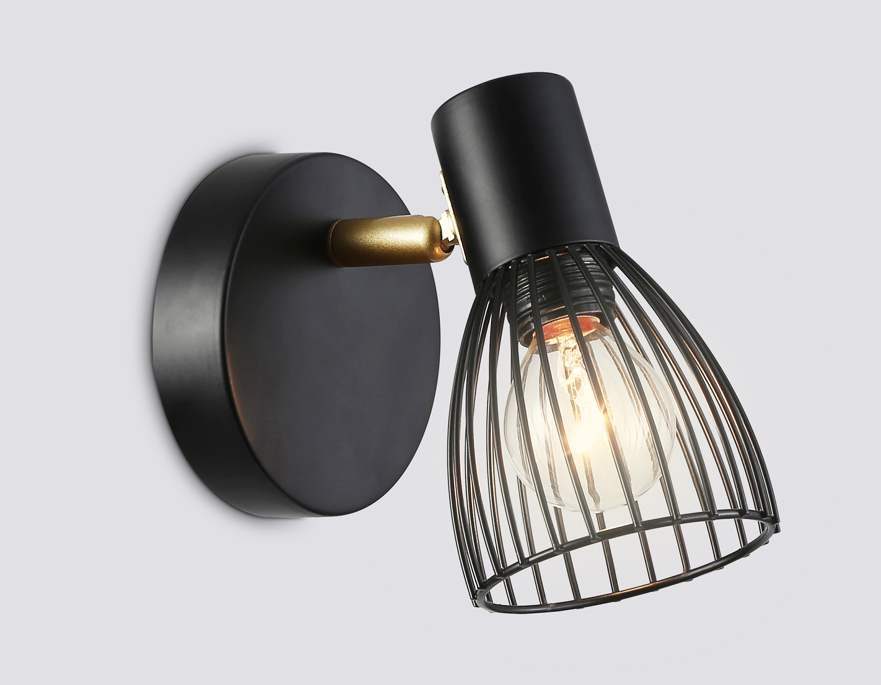 Настенно-потолочный спот в стиле лофт TR8659 BK/GD черный/золото E14 max 60W 160*100*145