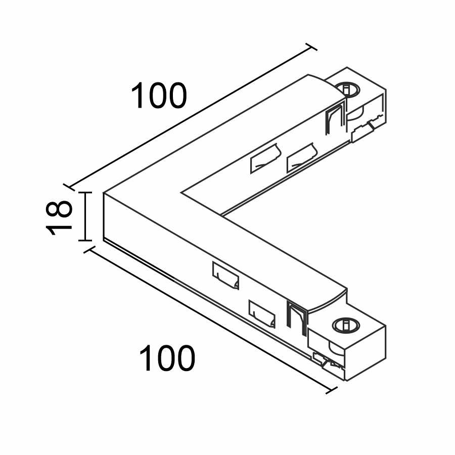 Коннектор угловой жесткий TSM-L White для горизонтального соединения магнитной системы (4975)
