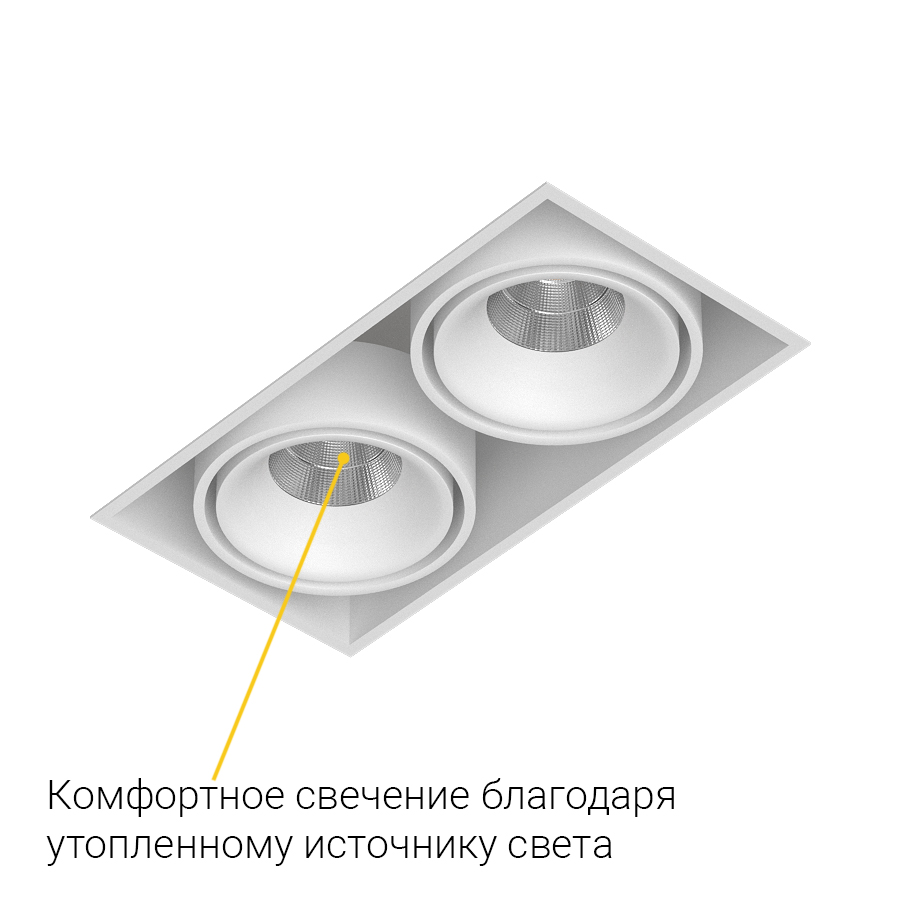 Встраиваемый поворотный светодиодный светильник Ledron NORDEL 2 White (9856)