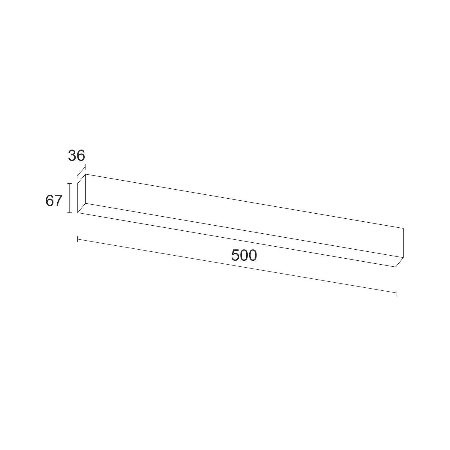Накладной светодиодный светильник Ledron LINE GULAR 500 White 3000K (2874)