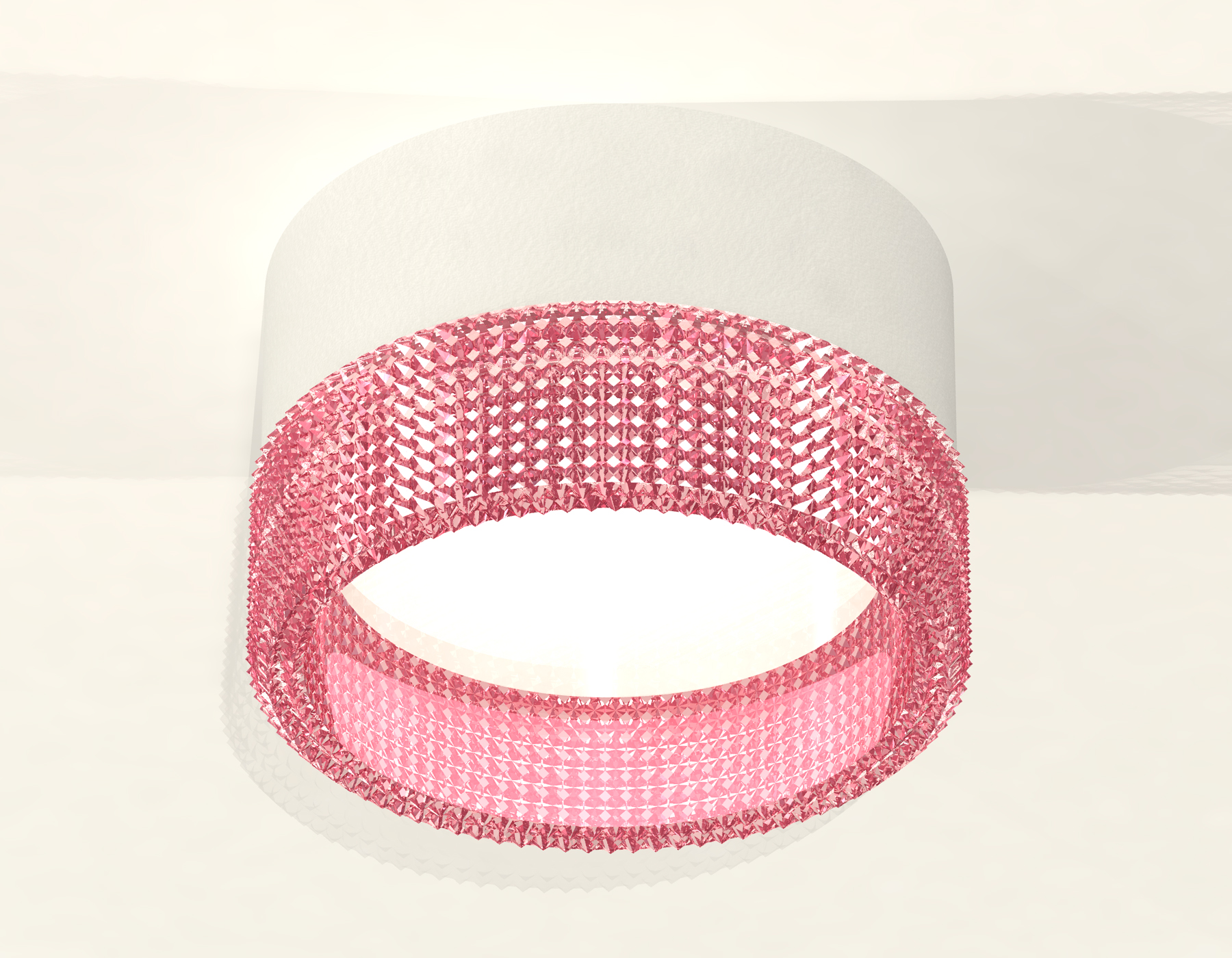 Комплект накладного светильника с композитным хрусталем XS8101032 SWH/PI белый песок/розовый GX53 (C8101, N8486)