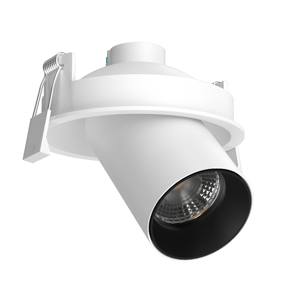 Встраиваемый поворотный светильник под сменную лампу Ledron MJ-1130 White-Black (11065)