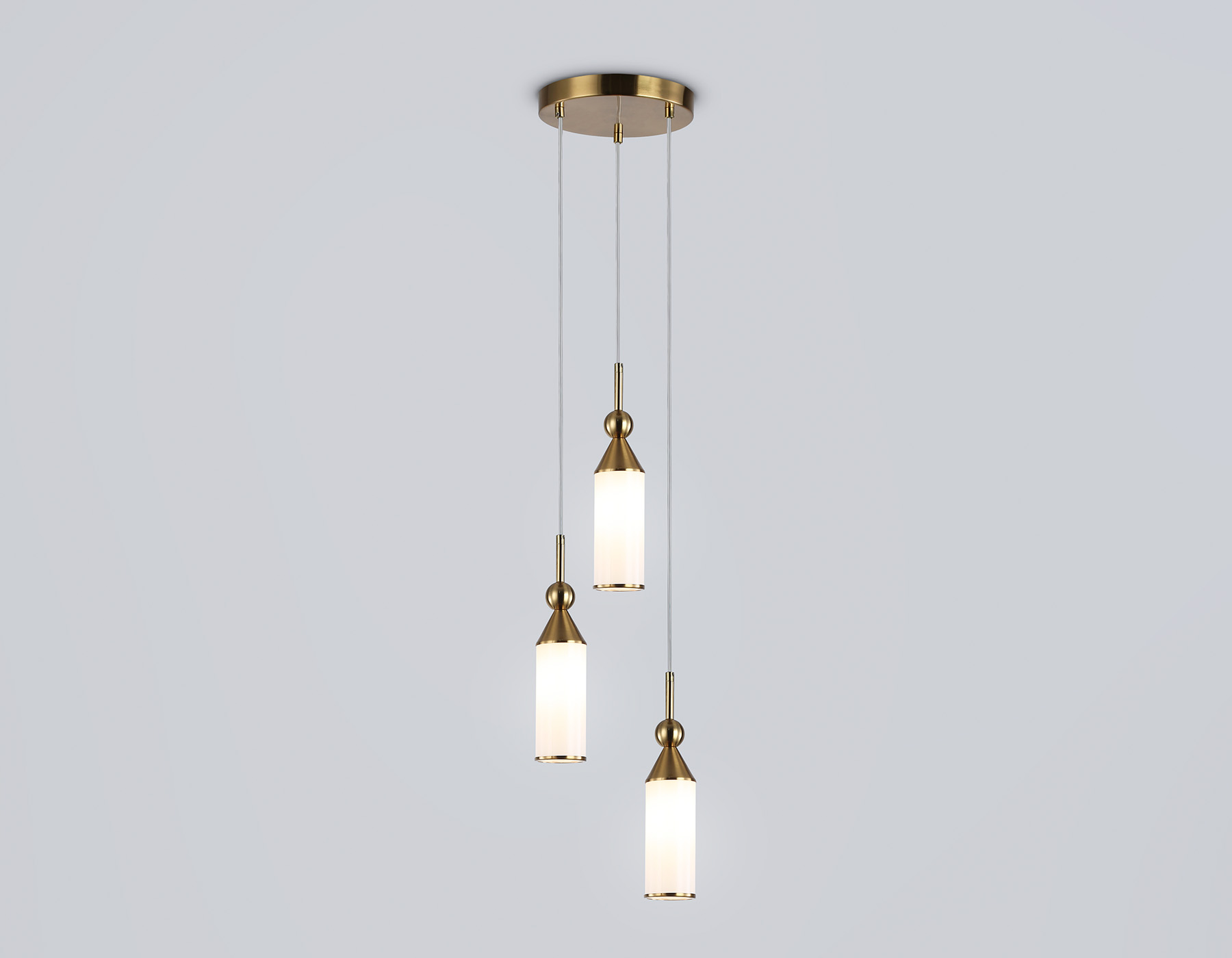 Подвесной светильник LH55272/3 BS/FR латунь/белый матовый E14 max 40W D230*1200