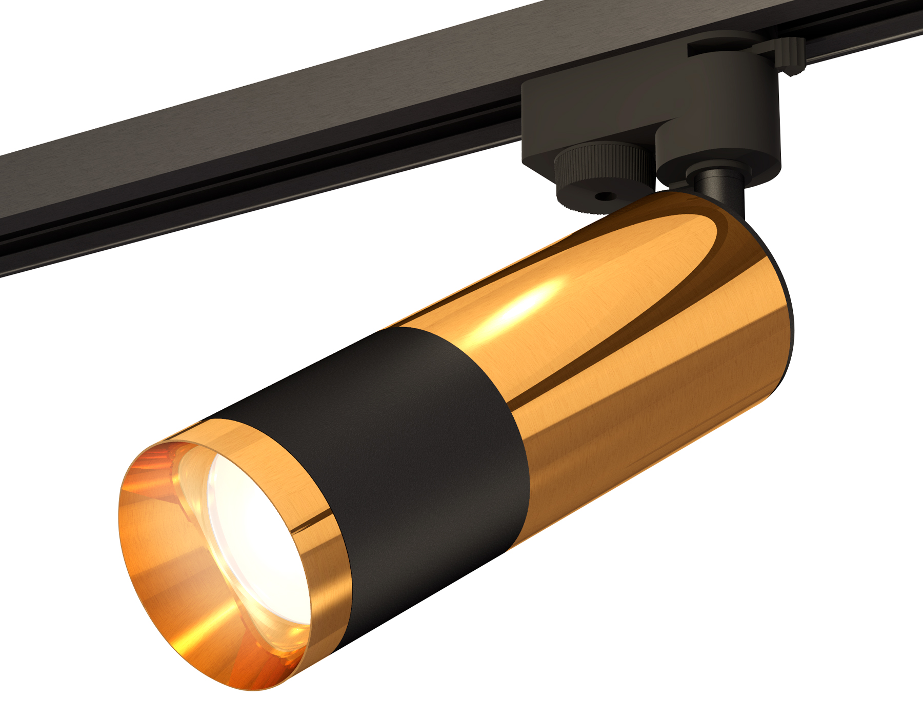 Комплект трекового однофазного светильника XT6302070 SBK/PYG черный песок/золото желтое полированное MR16 GU5.3
