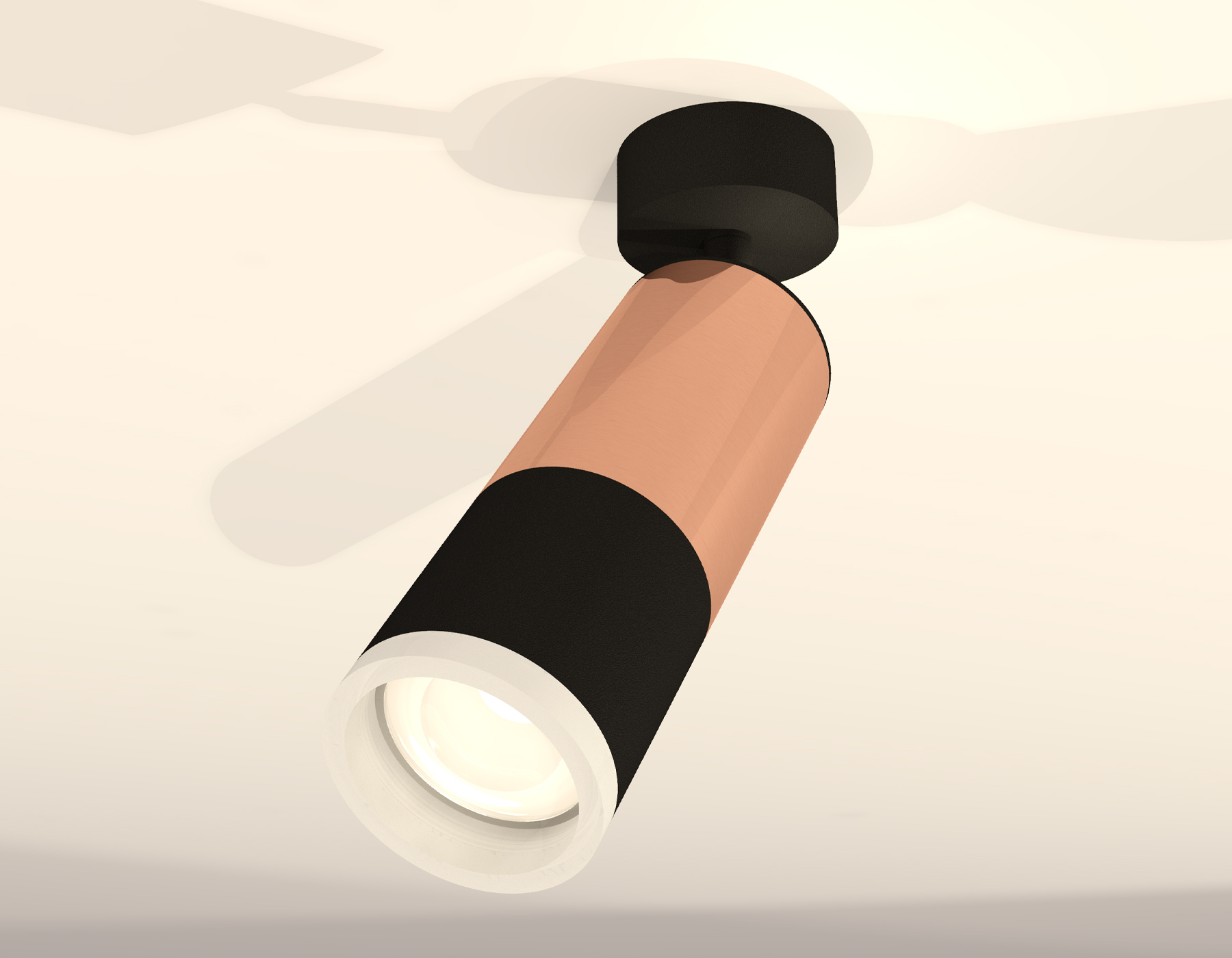 Комплект поворотного светильника с акрилом XM6302003 SBK/PPG/FR черный песок/золото розовое полированное/белый матовый MR16 GU5.3 (A2210, C6326