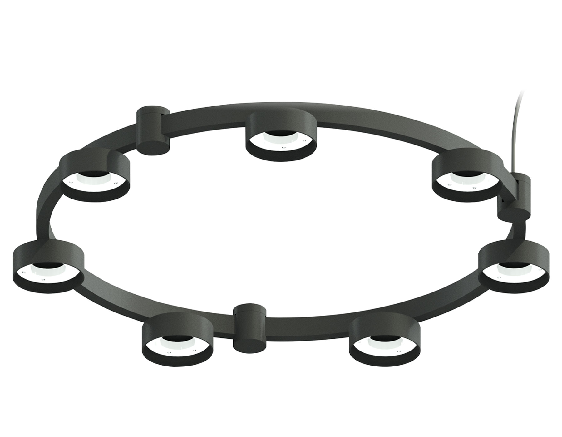 Корпус светильника Techno Ring подвесной для насадок D85 C9238/7 SBK черный песок D635*70.5mm GX53/7