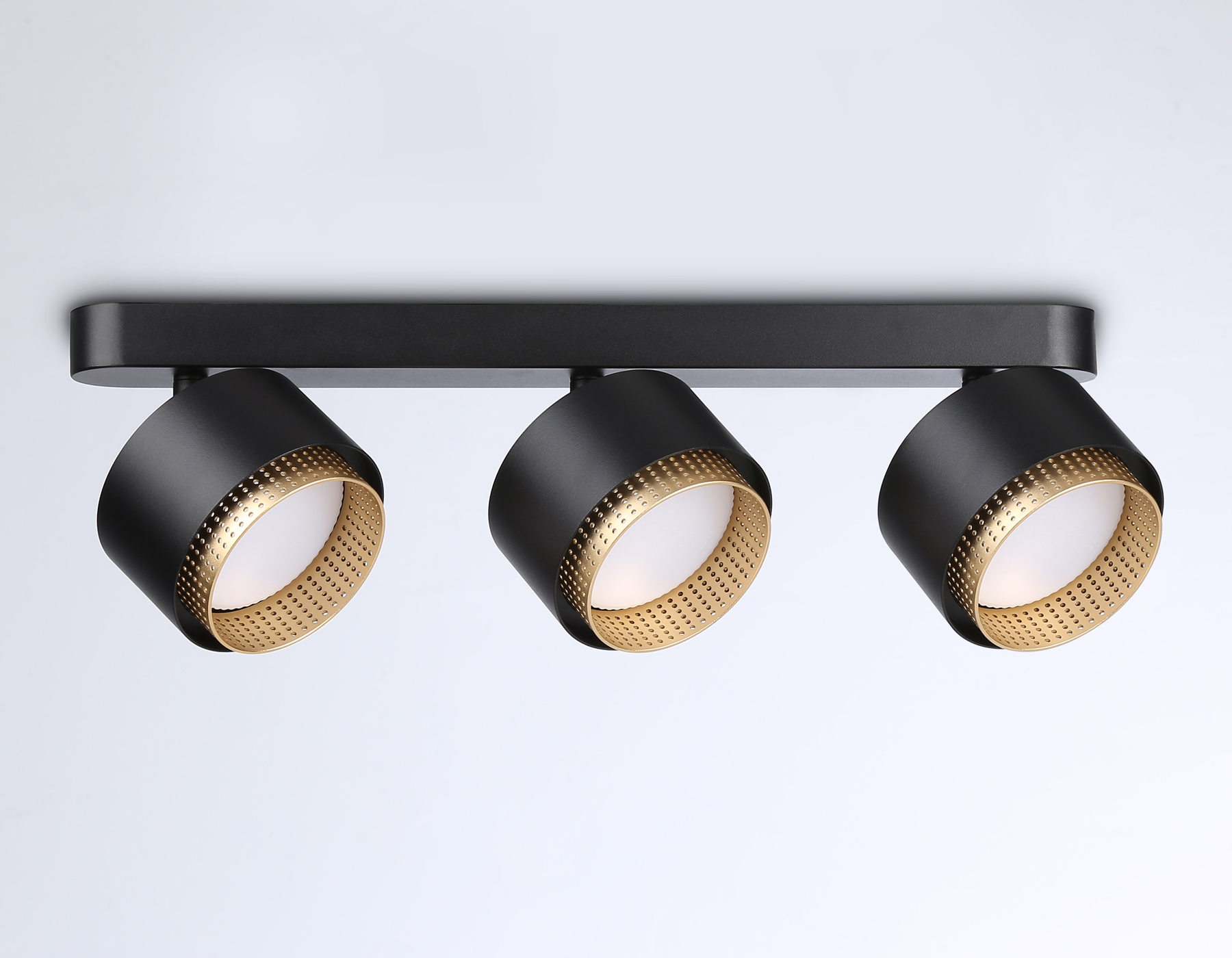 Настенно-потолочный поворотный спот со сменной лампой GX53 TN71295/3 BK/GD черный/золото GX53/3 max 12W 400*95*137