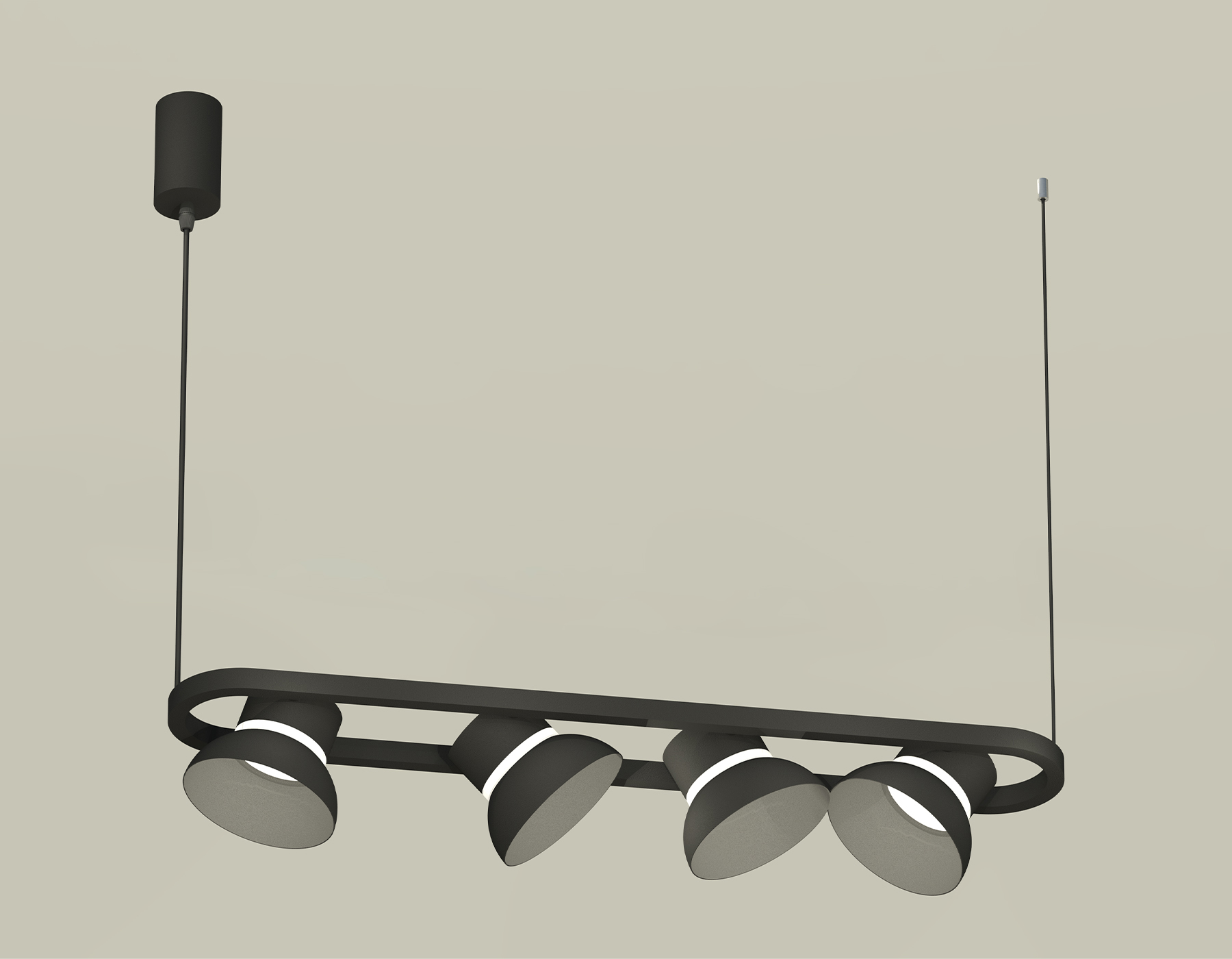 Комплект подвесного поворотного светильника XB9164080/4 SBK/FR черный песок/белый матовый GX53 (С9164, N8141)