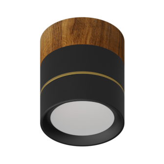 Накладной светодиодный светильник Ledron BARREL MINI Wooden Black (4433)
