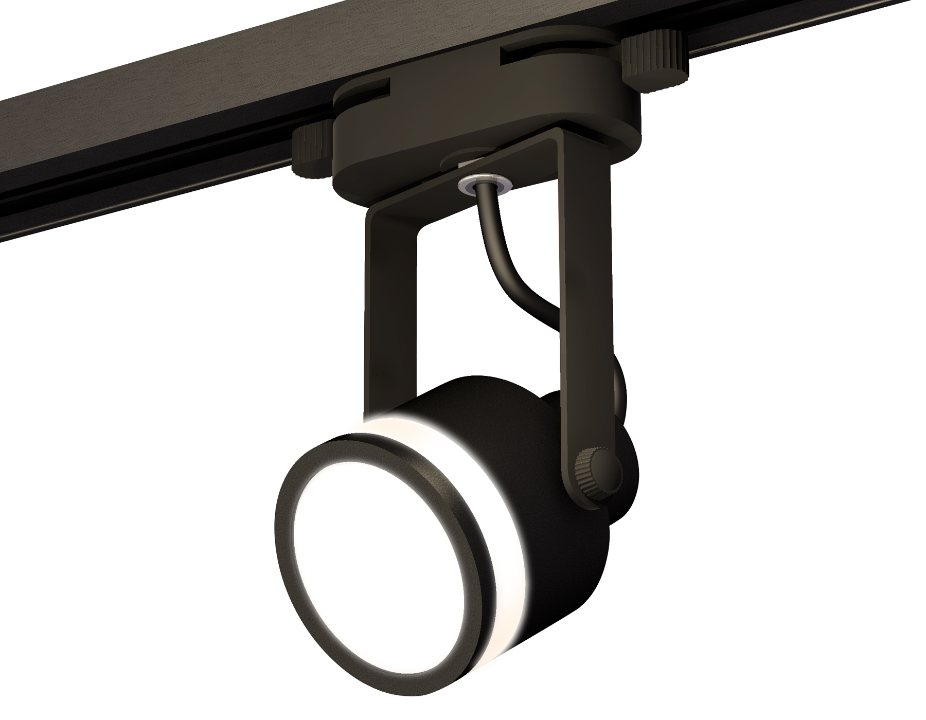 Комплект трекового однофазного светильника с акрилом XT6602080 PBK/SBK/FR черный полированный/черный песок/белый матовый MR16 GU10 (C6602, N6221)