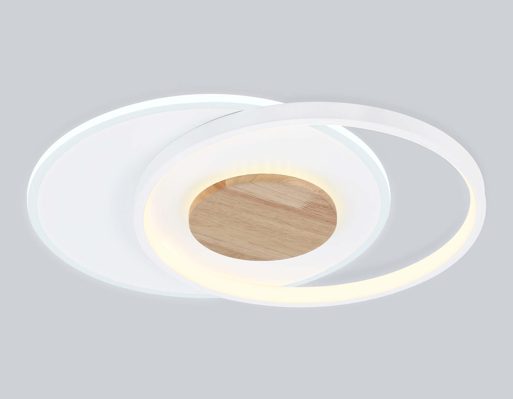 Светильник светодиодный потолочный FL4788 WH/WD белый/дерево 54W 3000-6000K 460*365*45 (без ПДУ)