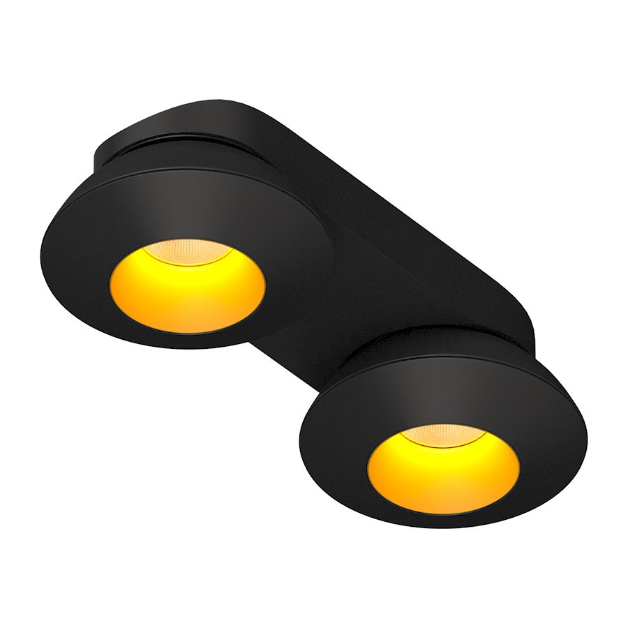 Накладной светодиодный светильник Ledron KRIS SLIM 2 Black-Gold (2769)