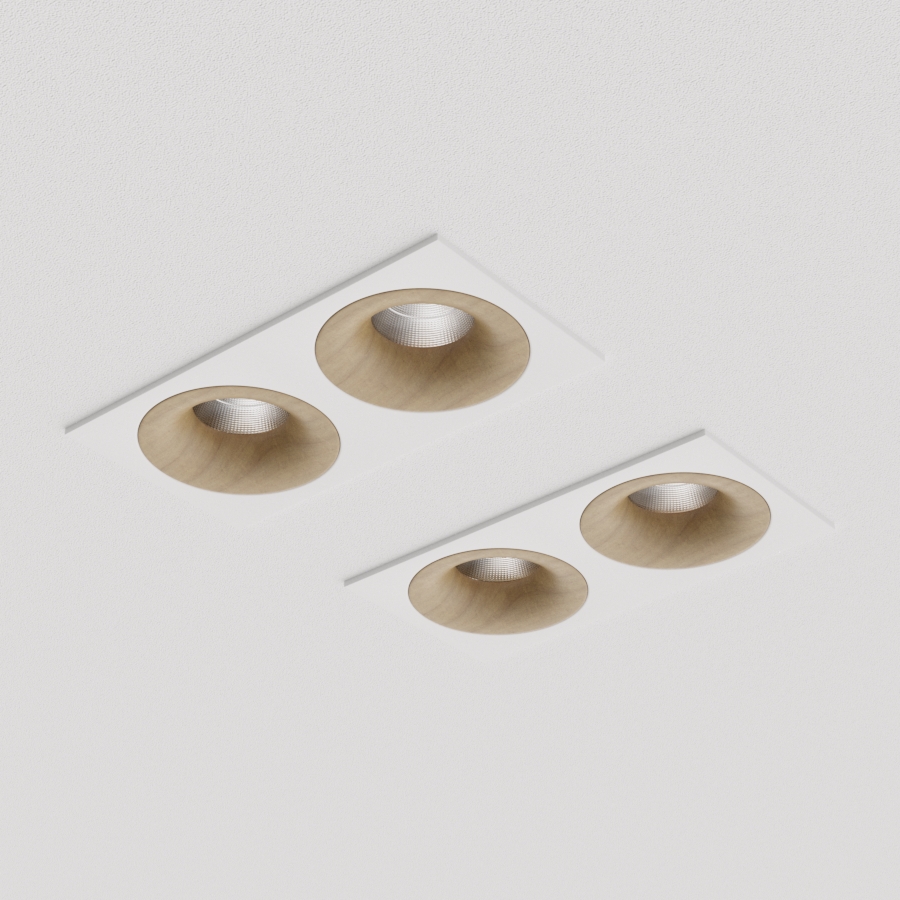 Встраиваемый светодиодный светильник Ledron LOFT SQ2 White Wooden TRIAC (10356)