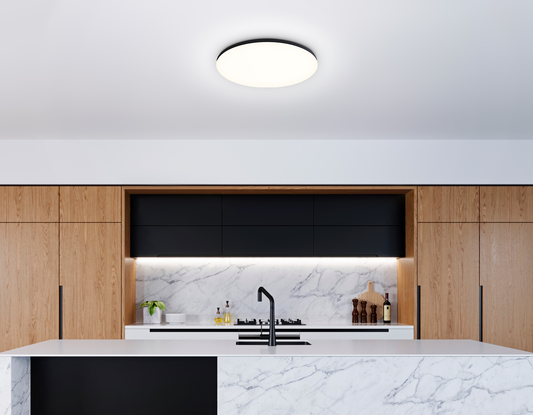 Умный светодиодный светильник Smart Ambrella Light 20W с Wi-Fi, Яндекс Алисой, Tuya, Smart Home, Alexa и ИК пультом FZ2004 BK черный IP54 20W 3000K-6500K+RGB Wi-Fi Алиса/Tuya/Smart Home/Alexa D300*55 (ПДУ ИК)