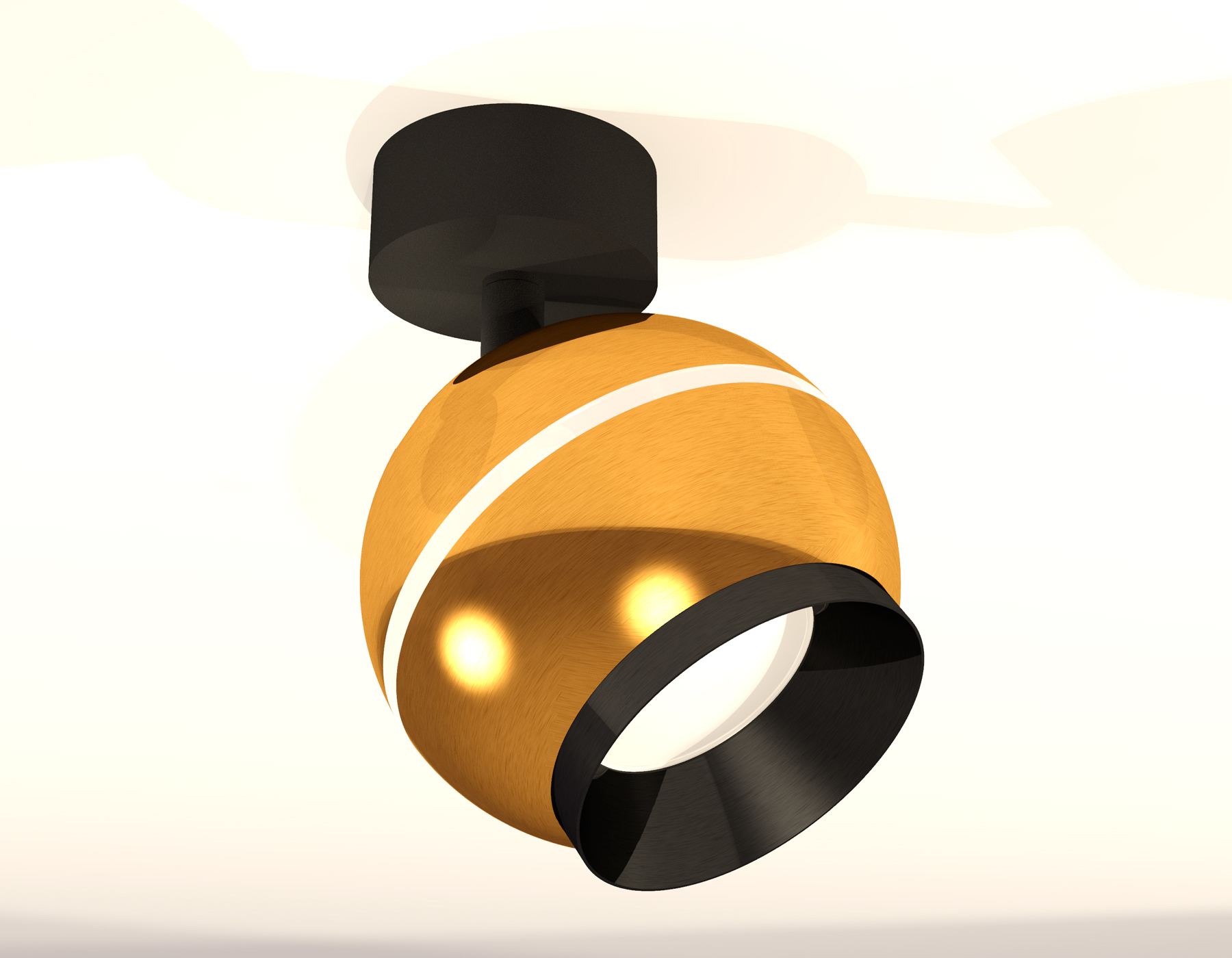 Комплект поворотного светильника с дополнительной подсветкой XM1105001 PYG/SBK/PBK золото желтое полированное/черный песок/черный полированный MR16 GU5.3 LED 3W