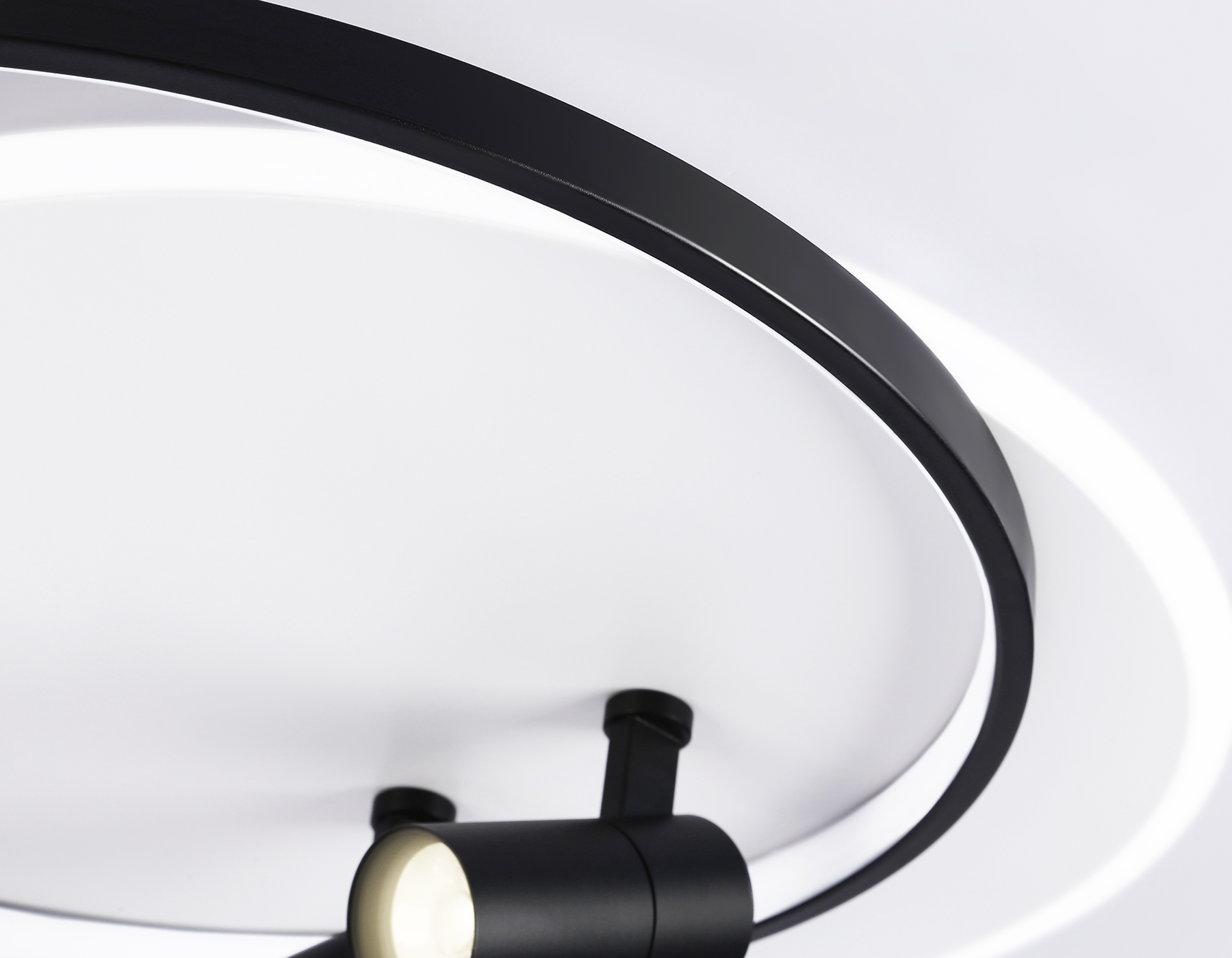 Настенно-потолочный светодиодный светильник с пультом FL51392/1+2 WH/BK белый/черный 3000K-6400K 65W 560*480*120 (ПДУ РАДИО 2.4G)