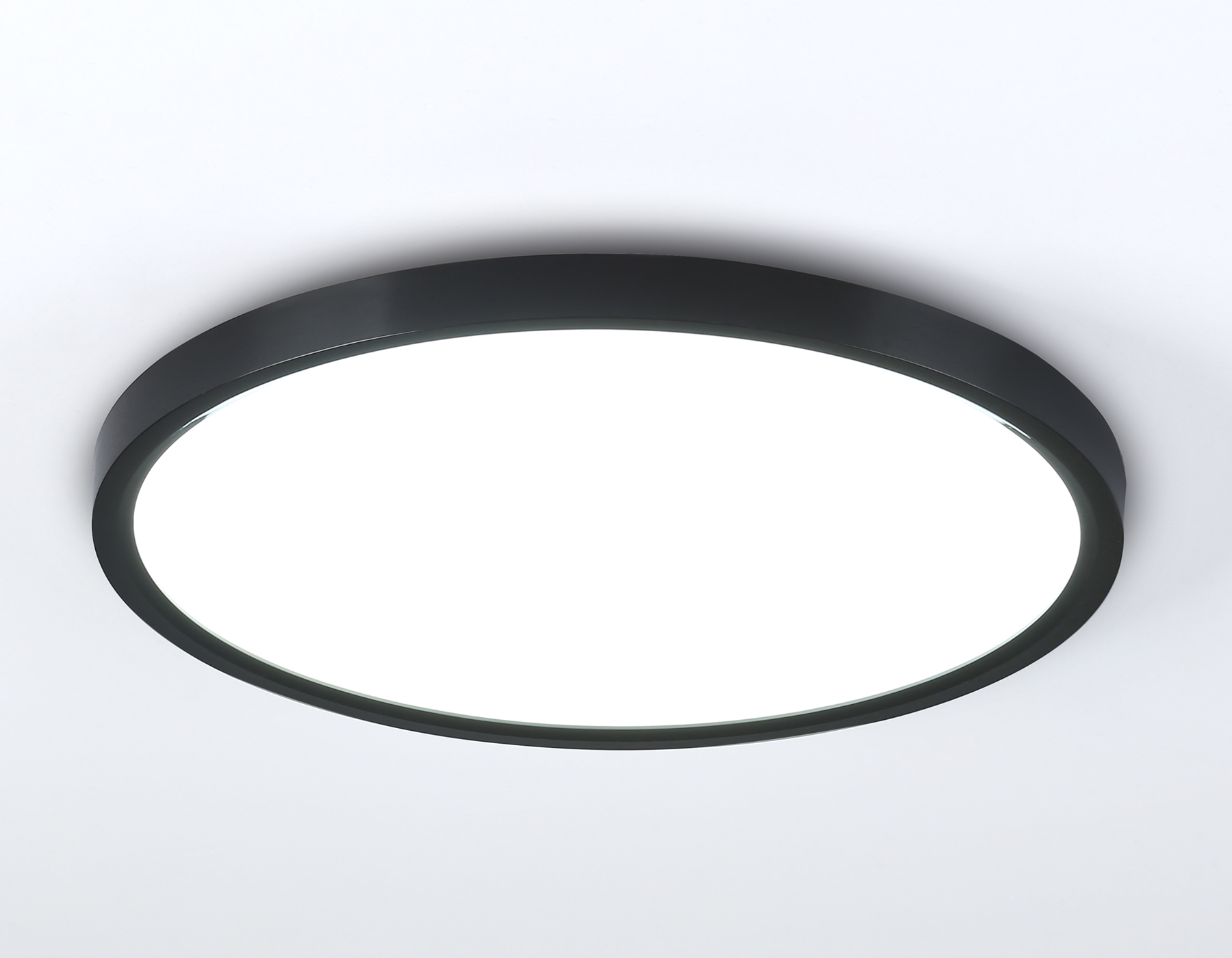 Потолочный светодиодный светильник с подсветкой FZ3055 BK черный IP44 33W+10W 6400+6400К D375*40 (Без ПДУ)