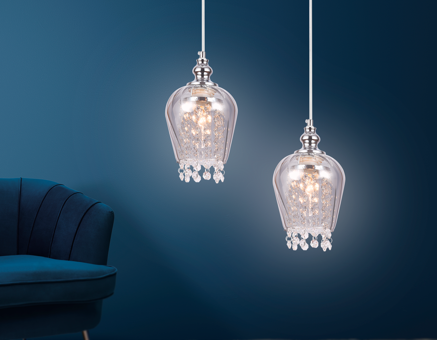 Подвесной светильник со сменной лампой TR3609 CH/SM хром/дымчатый E27 max 40W D140*1000