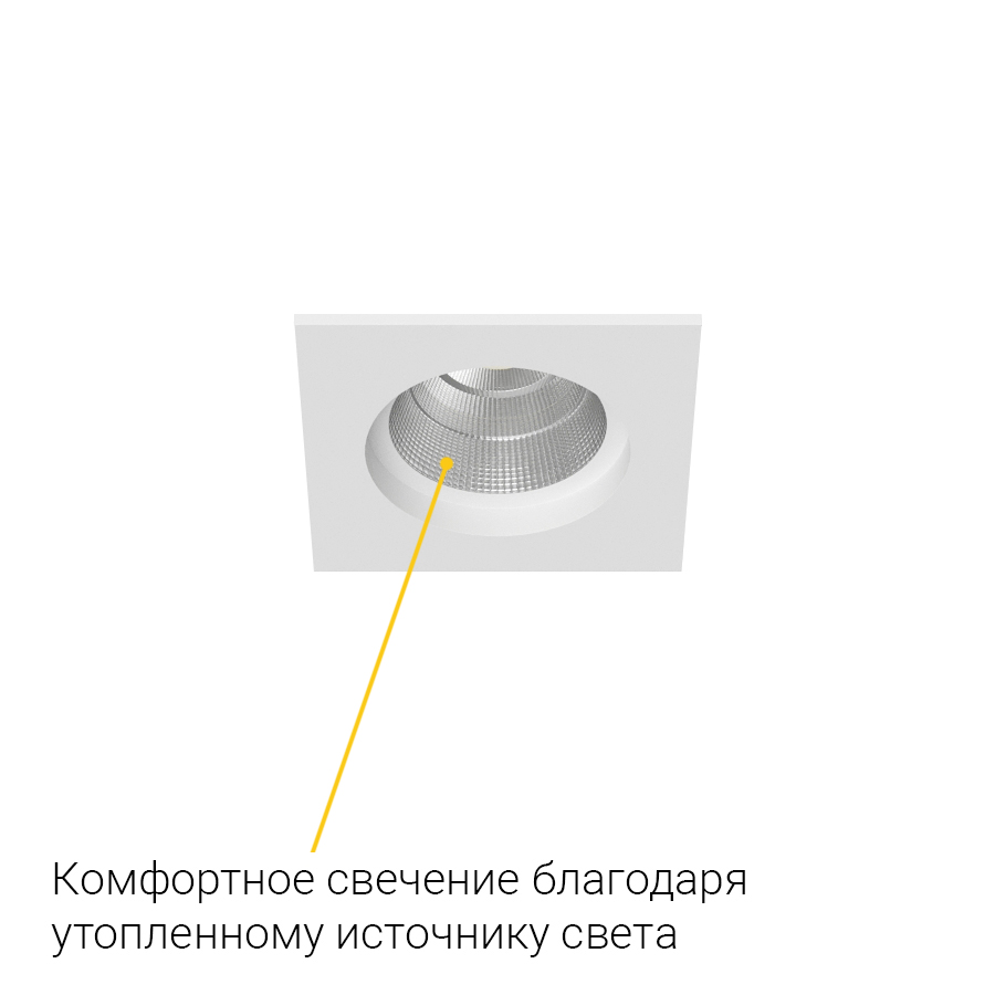 Встраиваемый светодиодный светильник BRUTAL SQ White 4000K (10573)