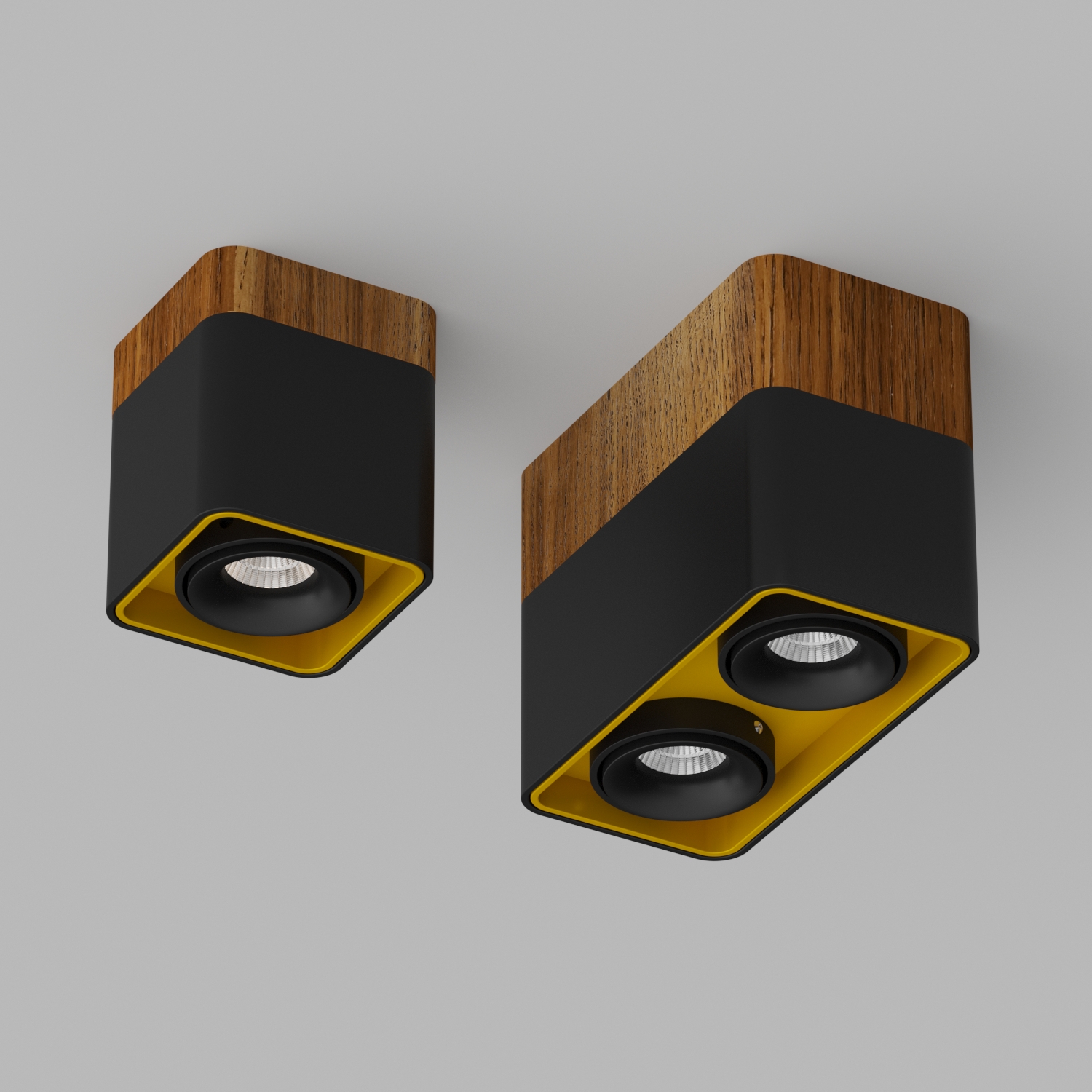 Накладной светодиодный светильник Ledron TUBING 2 Wooden 60 Black-Gold (4473)