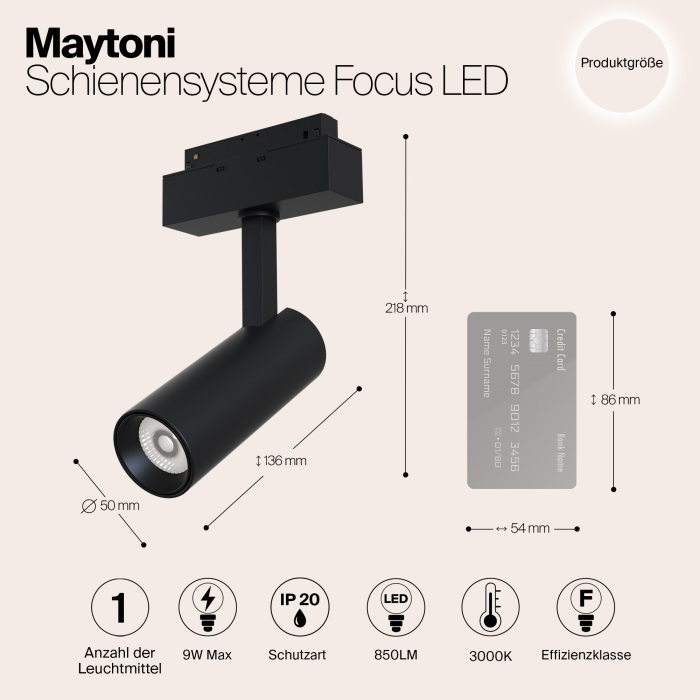 Трековый светильник Focus Led S35 3000K 9Вт 24 магнитный Maytoni Technical TR019-2-10W3K-B (tr019-2-10w3k-b)