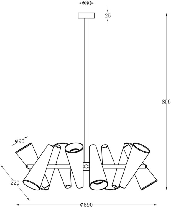 Потолочная люстра Giro MOD095PL-10BS (mod095pl-10bs)