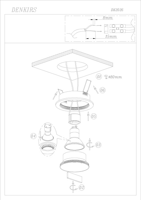 Встраиваемый точечный светильник DK2026-WH (dk2026-wh)