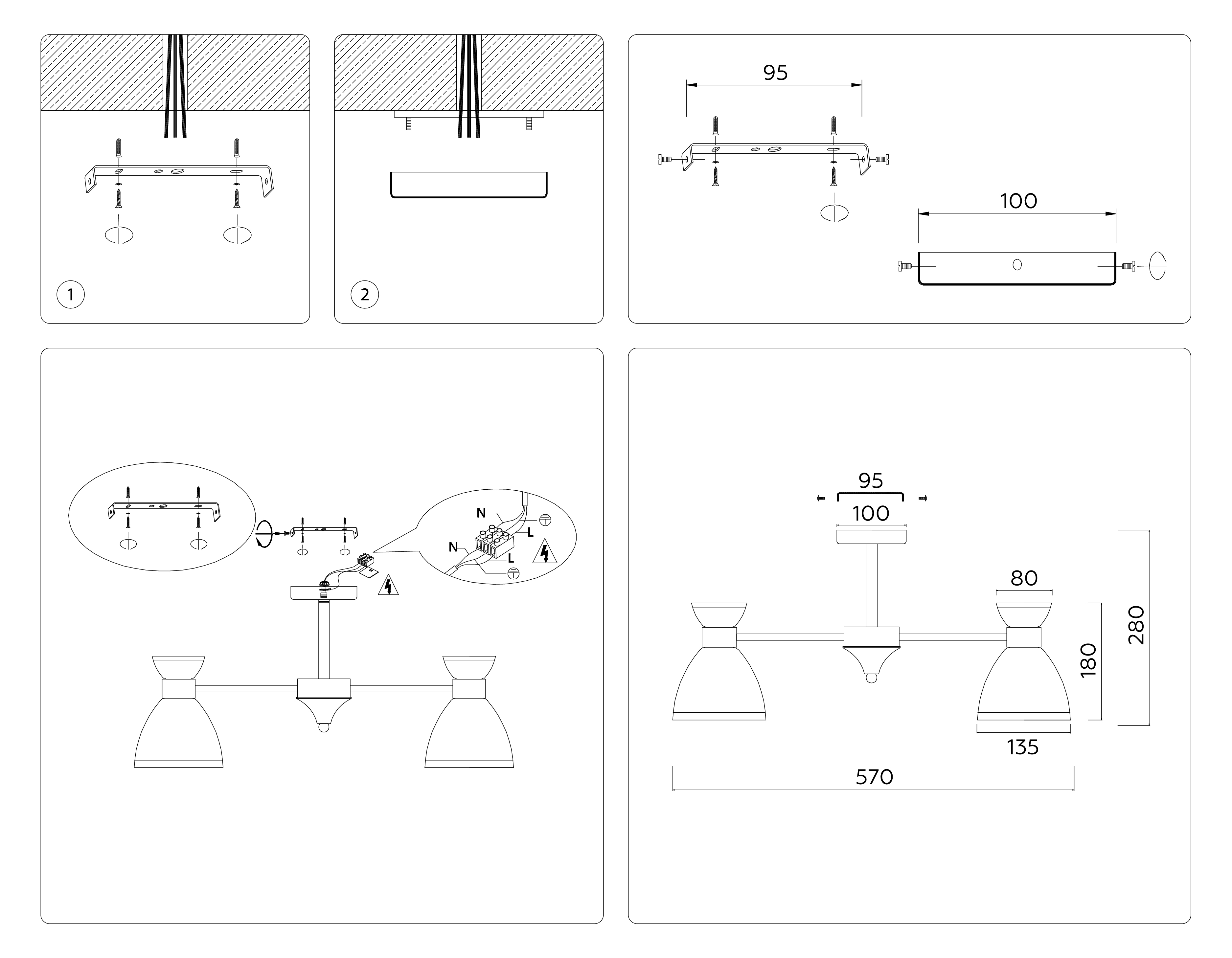 Подвесной светильник со сменной лампой TR3177/3 WH белый E27/3 max 40W D570*280