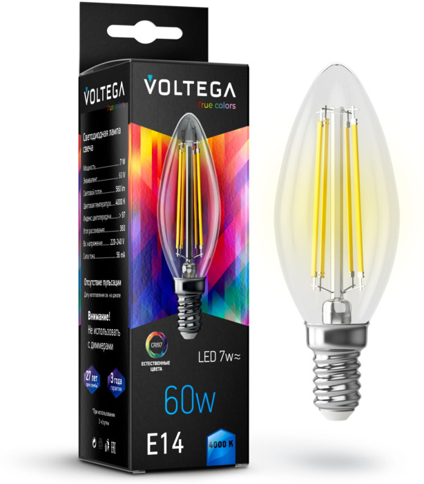 Лампочка светодиодная Cangle E14 7W High CRI 7153 (voltega_7153)