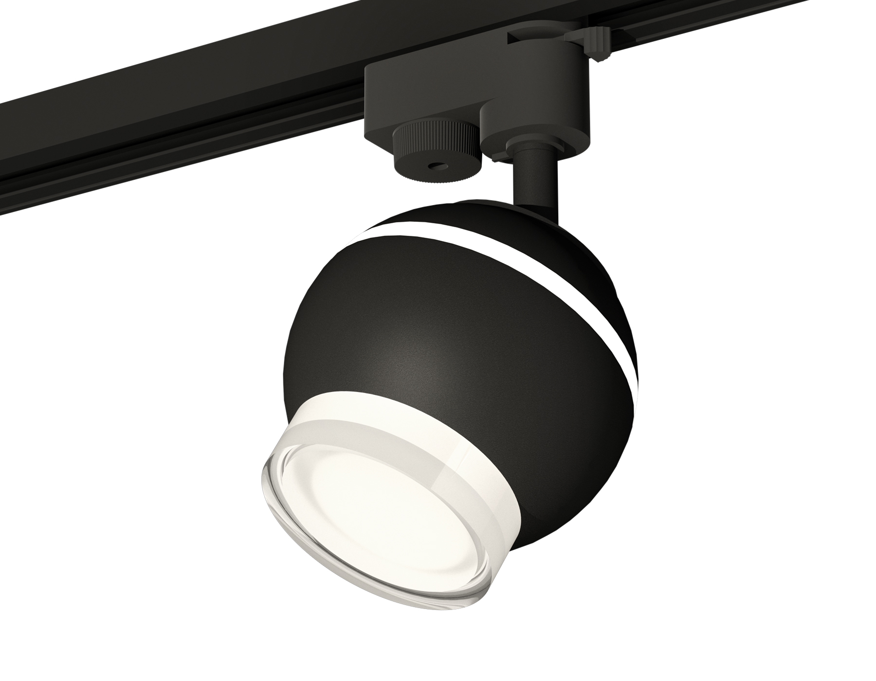 Комплект трекового однофазного светильника с подсветкой XT1102070 SBK/FR/CL черный песок/белый матовый/прозрачный GU5.3 LED 3W 4200K (A2521, C1102, N7160)