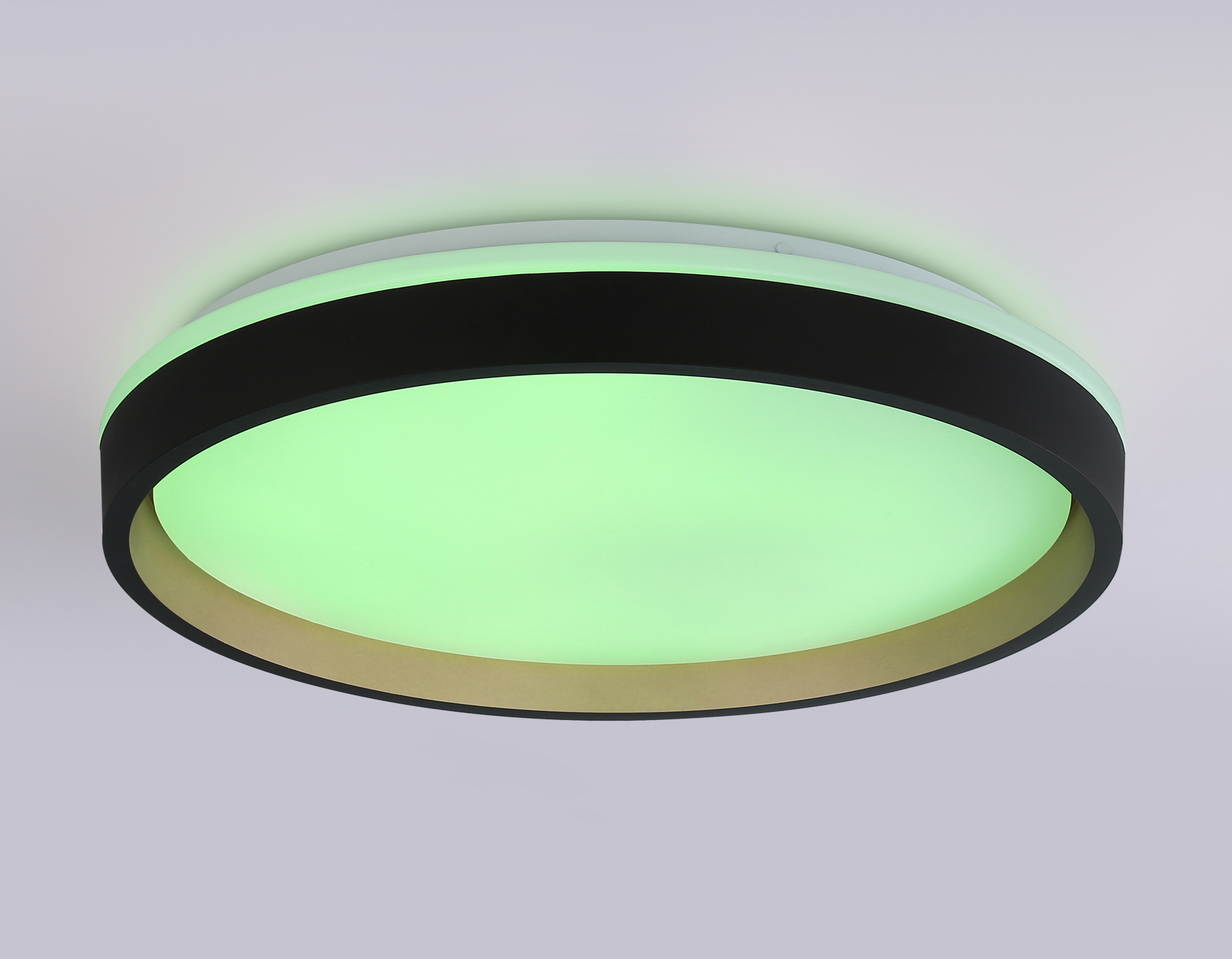 Светодиодный светильник RGB с пультом управления FZ610 BK/GD черный/золото IP20 66W 3000K-6500K+RGB D490*85 (ПДУ ИК)