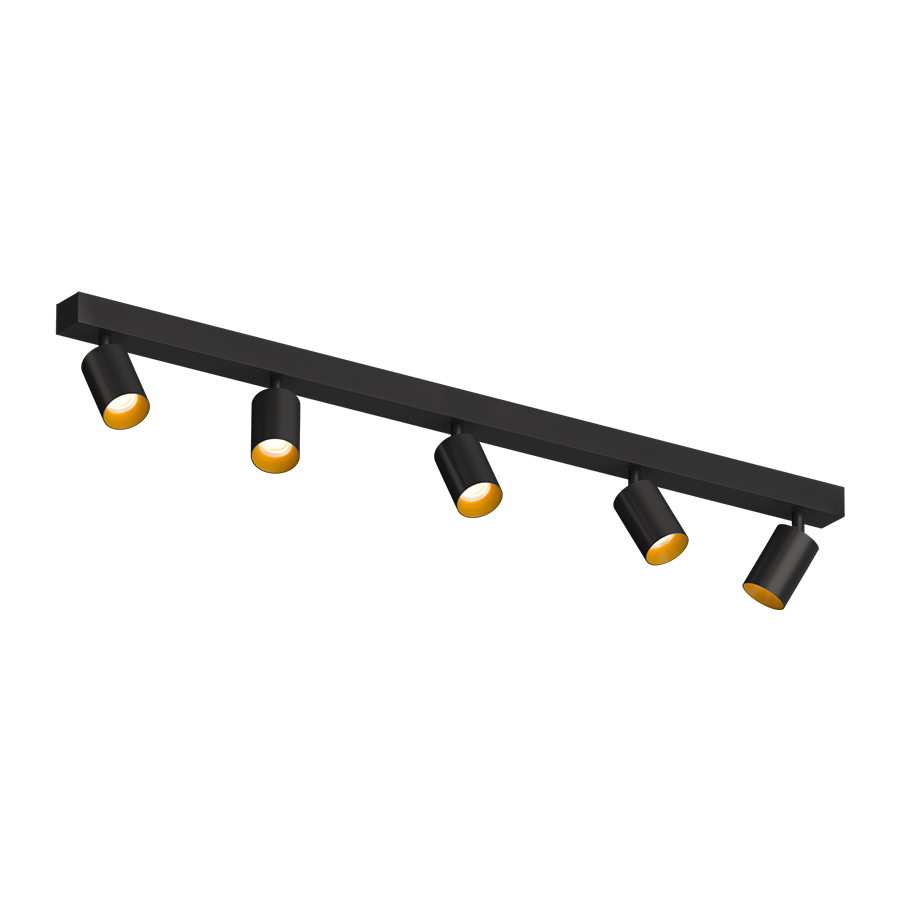 Накладной поворотный светодиодный светильник Ledron SAGITONY E5 S60 Dim Black-Gold (2581)